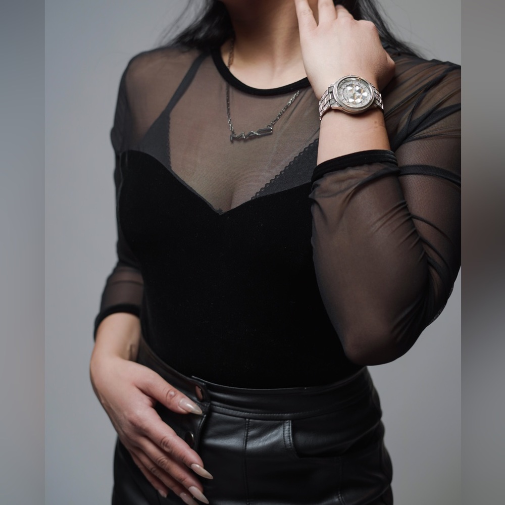 BLACK | BODYSUIT | SHEER | MESH |